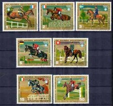 Chevaux Guinée équatoriale 1972 (6) Yvert n° 21 et PA 7 neufs ** MNH