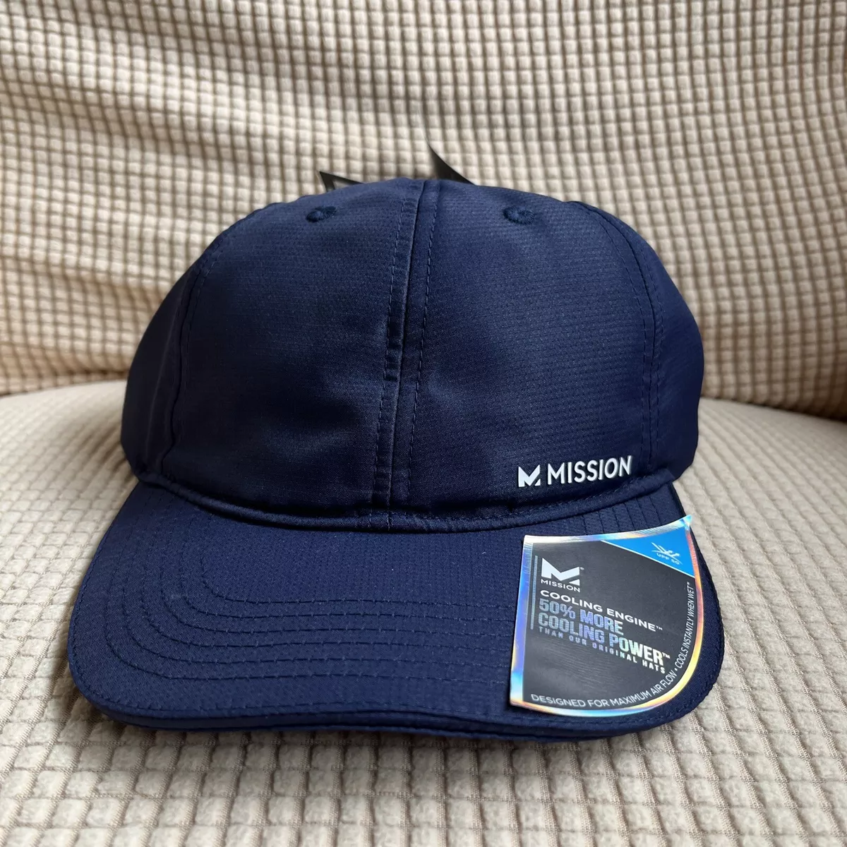 Mission Cooling Hat Blue UPF 50 Outdoor Performance Ball Cap OS Adjustable  NEW