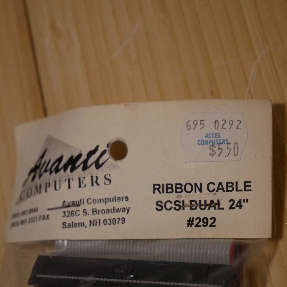 Vintage NOS 2 Device - 50-pin - Internal Gray PVC SCSI Cable (24 inches) - Image 2 of 4