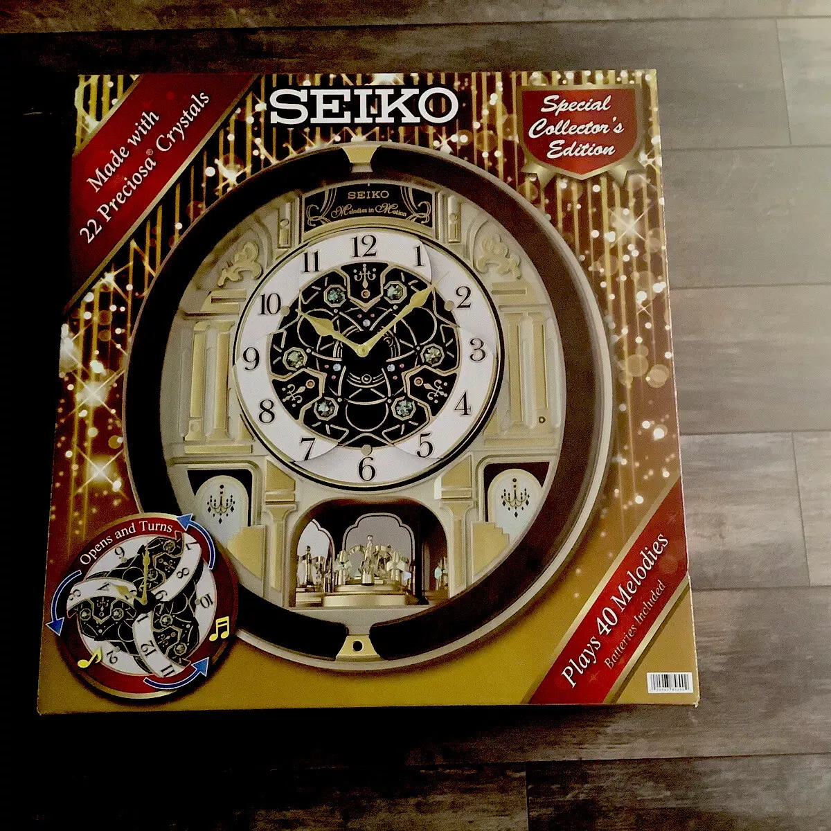 in Melodies Clock Golden Seiko Songs - | QXM394BRH 40 eBay 20963856902 Wall Motion