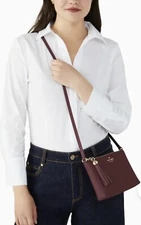 Kate Spade Ivy Street Amy Crossbody Cherrywood Smooth Leather Hand Bag Purse NEW