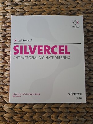 10 Pack Silvercel Non-Adherent Antimicrobial Alginate Dressing 4-1/4'' x 4-1/4'' 