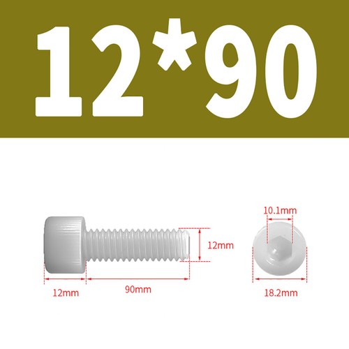 Kunststoff Zylinderschrauben Innensechskant Weiß Nylon DIN 912 M3 M4 M5 Bis M12 - Bild 81 von 82