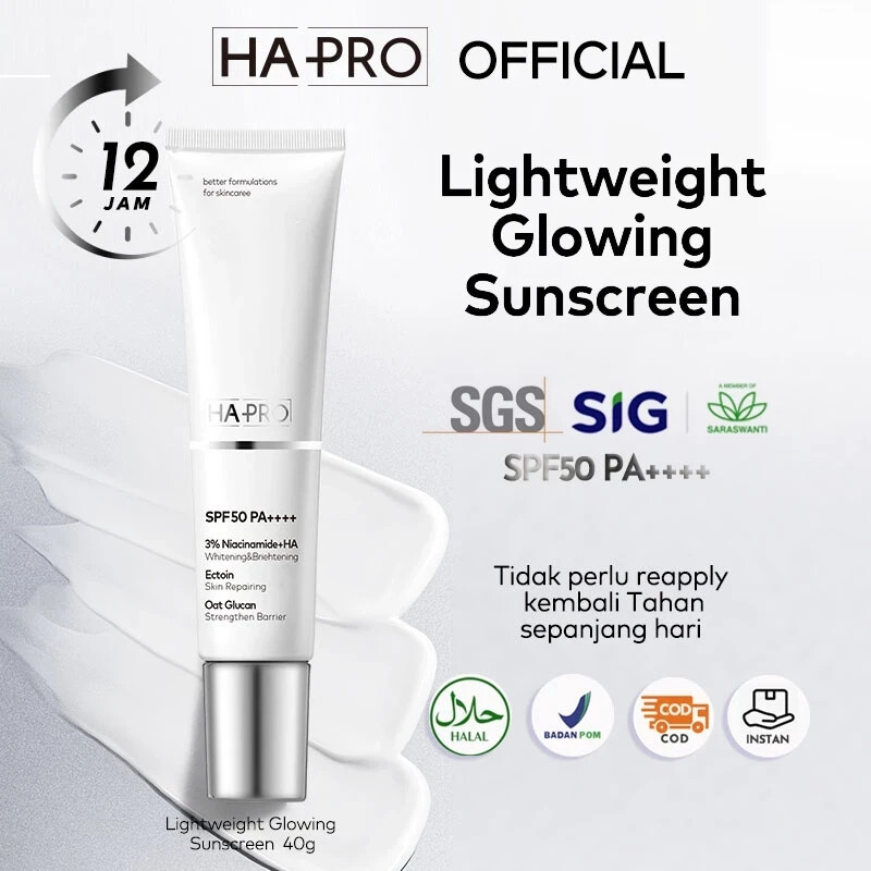 HA PRO Lightweight Glowing Sunscreen SPF 50 PA++++ UVA/ UVB 8X Sunblock ...