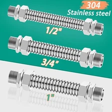 1/2" 3/4" 1" A2 Stainless Steel Connection Corrugated Flexible Pipe Hose Fitting