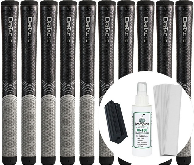 Winn DRITAC LT Oversize Jumbo Golf Grip (+1/8) Set of 10 w/ Grip Kit