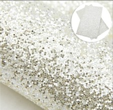 Beige clear Chunky Glitter FAUX LEATHER ROLL 12" x 55" 1099512
