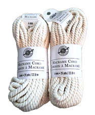 Loops  Thread Macrame Cord 4 mm 25 Yds Natural Bulky