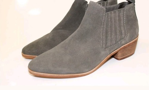 Dolce Vita Womens Gray Leather Pull on Kadie Ankle Boots Bootie Shoes M3020 - Picture 4 of 11