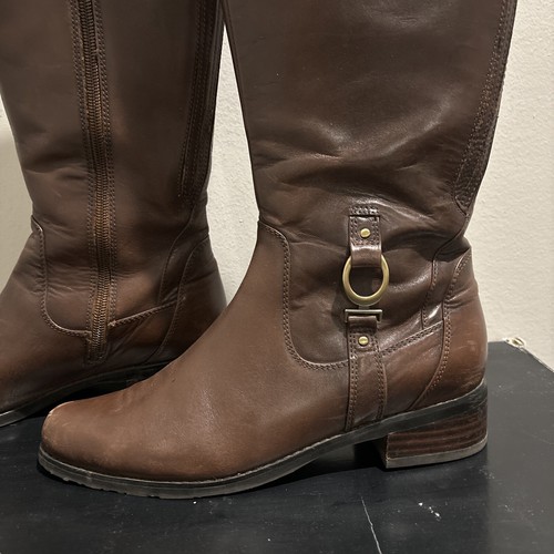 Women Blondo Waterproof Riding Knee Boots 7M Brown Leather Zip B1809-13 **READ - Picture 2 of 16