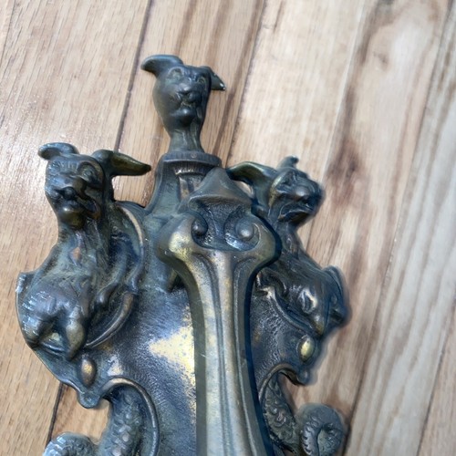 Large Vintage Heavy Dragon Serpent Bronze Door Knocker - Picture 10 of 11