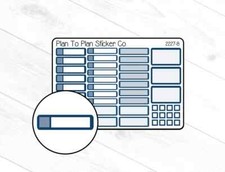 2227-8 Navy Mixed Labels Boxes Planner Stickers.