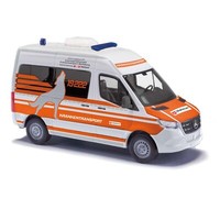 Busch H0 54055 Mb Sprinter Hochdach Bus, Kurzer Radstand, Malteser Wolfsburg