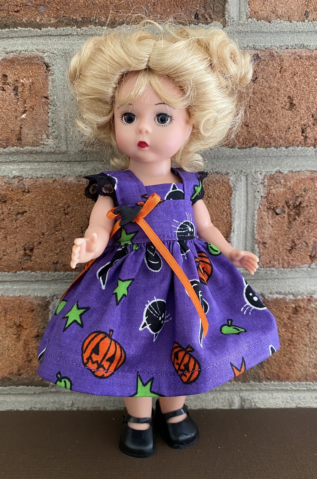Halloween Clothes Purple Orange Witch Hats Cats 8” Dolls Ginny Madame
