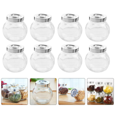 8 Pcs Coffee Sugar Jar Glass Storage Jar économies Glass Tea Jar Sealed Food Canister