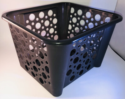 Stackable Smoke Color Storage Bin Open Plastic Basket/Crate 12.75x11.75x8.75 NEW