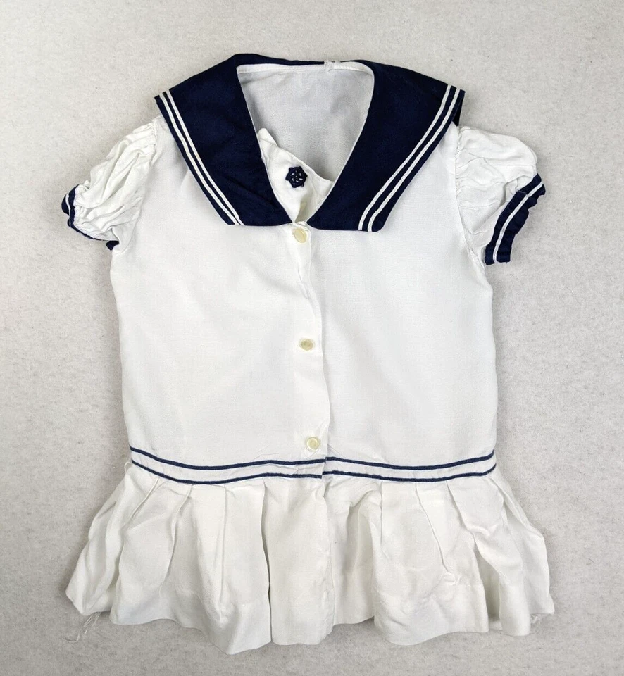 老式婴儿航海主题帆船服装连衣裙 - — 第 3/4 张图片