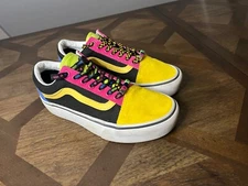 Size 6.5m/8w VANS Old Skool Platform Vans Beads Fun Multi Color Funky Unique 