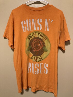 Guns N Roses Orange Sweet Child O  Mine Shirt Officially Licensed Size L