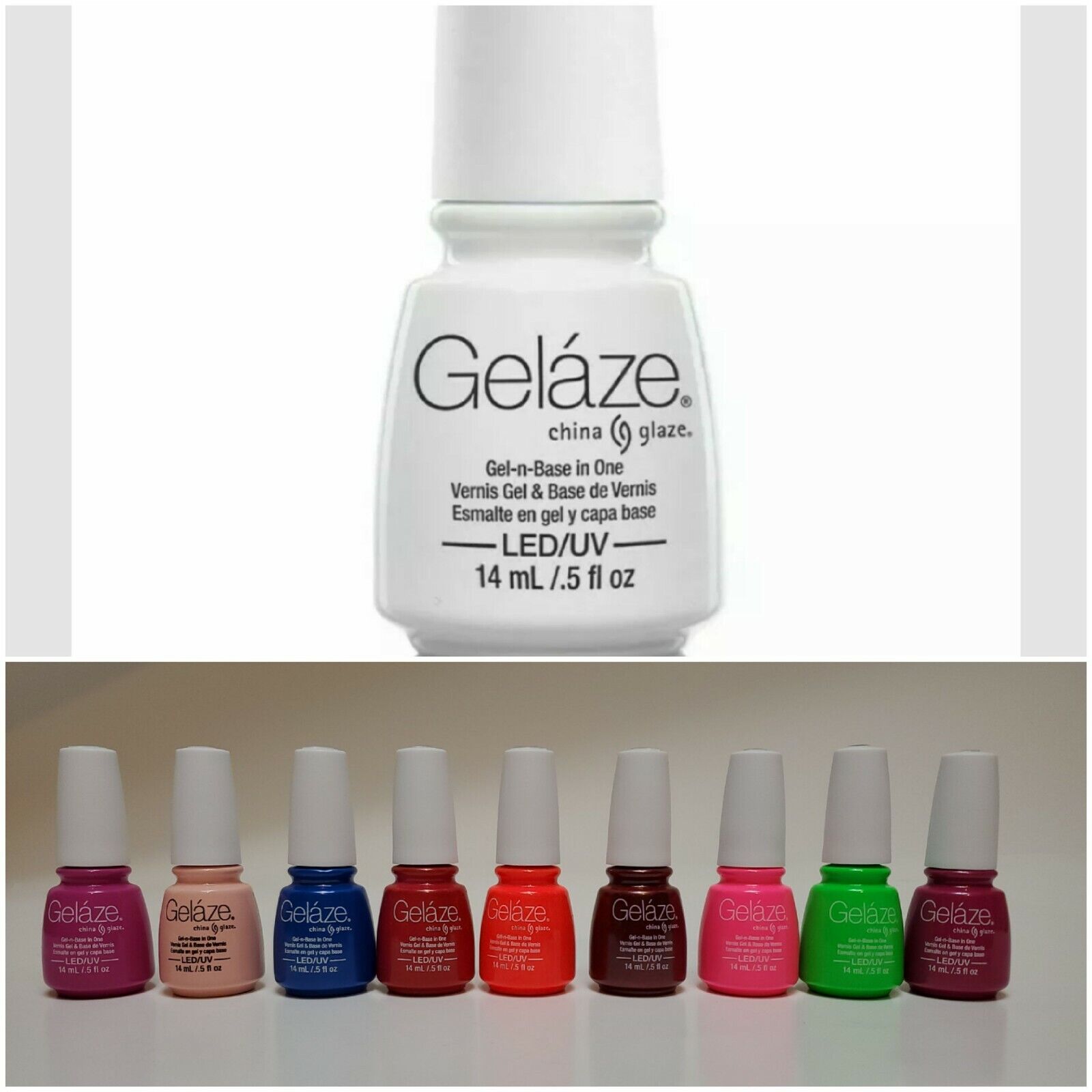 Gelaze by China Glaze - Gel Polish Top Coat Lot Of (10) Colors, New Fast ship