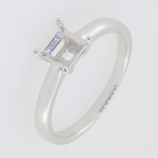 Sterling Silver Semi Mount Ring Setting Princess 5.5mm SQ 5x5mm