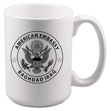 US American Embassy DOS Dept of State White 15 oz Mugs - All Embassies Available
