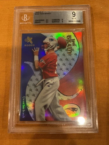 2000 Fleer E-X TOM BRADY RC #122 Limited (874/1500) BGS 9 MINT, 9.5/9.5/9/9!!!