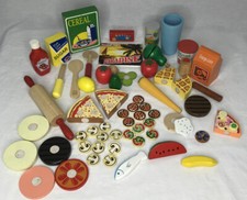 Wooden FRUIT VEGETABLE Slice CUT Pretend Play Kitchen Food Set Lot Utensils 4