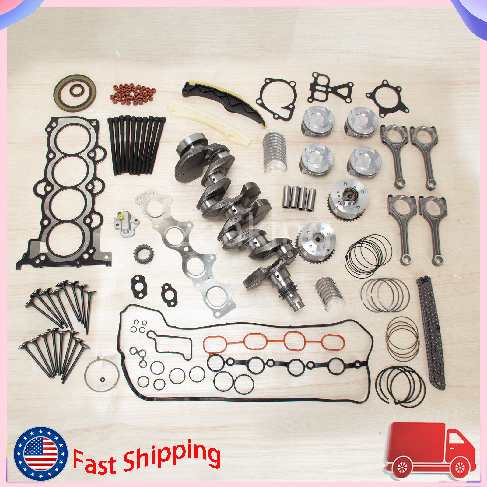 1.6L G4FJ Engine Overhaul Kit W/ Crankshaft, Rods, Timing Chain – Fits Hyundai & Kia Models