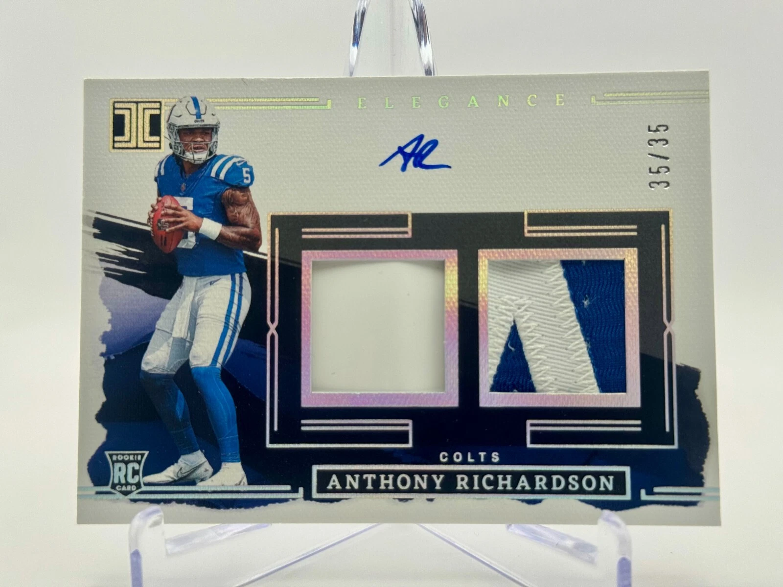 Anthony Richardson Panini Impeccable Elegance Rookie Helmet and Patch Autographs #2 Nameplate