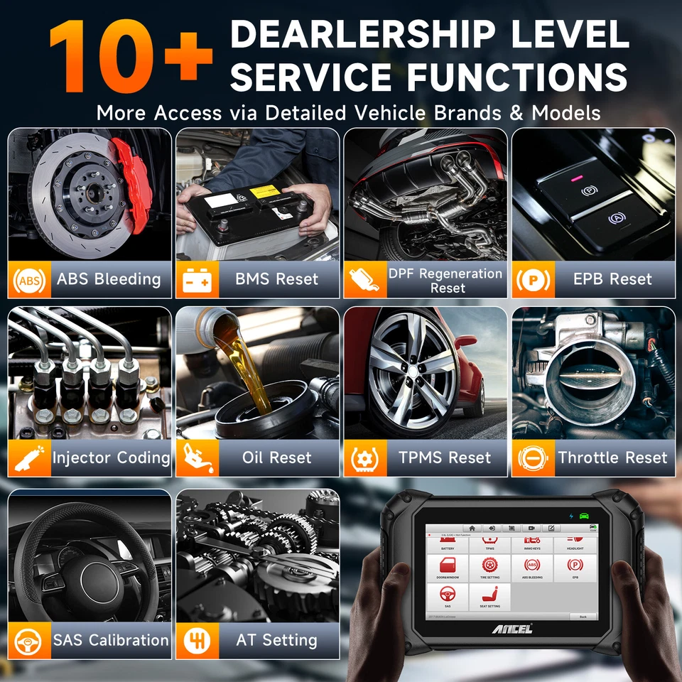 ANCEL V5 BT Full System OBD2 Scanner Bidirectional Car Diagnostic Tool EPB TPMS - Image 3 of 4