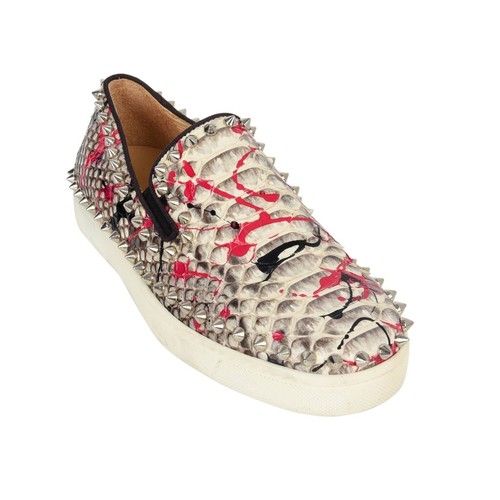 Christian Louboutin Shoe Snakeskin Graffiti Pik Boat Sneakers 35 / 5 - Picture 2 of 6
