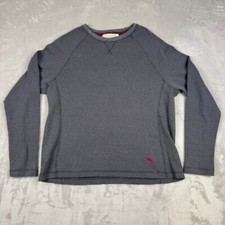 Tommy Bahama Shirt Mens M Gray Long Sleeve Waffle Knit Thermal Casual Pullover