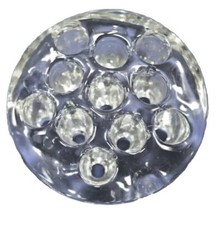 Vintage Heavy Clear Glass Flower Arranging Frog 11 Hole 3" Diameter