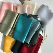 Women 100% Mulberry Silk Neck Scarf Long Ribbon Double Sided 6"x57"
