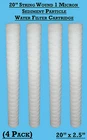 4  x 20" 1mic String Wound YarnSediment Water Filter Cartridge 1 Micron