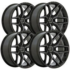(Set of 4) Fuel FC854 Flux 6 22x9.5 6x135 +20mm Black/Tint Wheels Rims 22" Inch