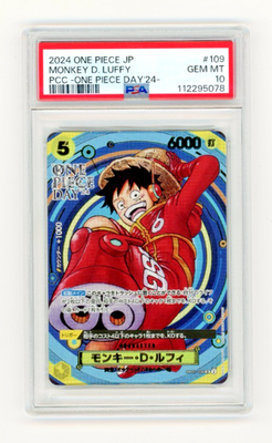PSA 10 Monkey D. Luffy OP07-109 SR Promo 2024 ONE PIECE Day 24