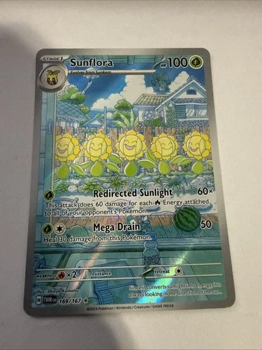 Pokemon TCG Sunflora Illustration Rare 169/167 Twilight Masquerade Near Mint