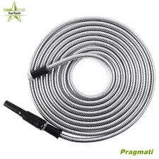 25FT 304 Stainless Steel Metal Garden Water Hose Kink Proof Connector Flexible
