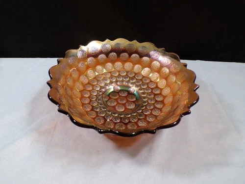 Vintage Fenton Purple Carnival Glass Coin Dot Bowl 6 5/8" Wide