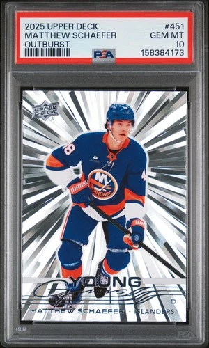 2025 UPPER DECK OUTBURST #451 MATTHEW SCHAEFER ROOKIE RC PSA 10