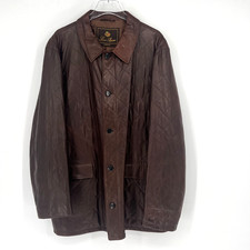 Vtg Loro Piana Leather Quilted Jacket Mens XX...