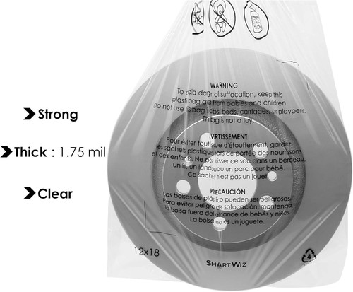 SmartWiz Poly Bags 14x20 200pcs  1.75 Mil FBA Suffocation Warning Permanent Seal - Foto 7 di 9