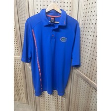 Nike Team Florida Gators Mens Blue Dri-FIT Polo Shirt Medium Embroidered Logo