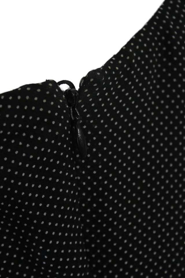 Lauren Ralph Lauren Womens Polka Dot Ruffled A Line Dress Black White Size 12 - Image 4 of 4