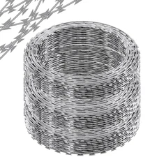 410FT Galvanized Steel Razor Wire Ribbon Barbed Concertina, 82 Feet per Roll 5 P