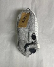 New Born Socks Women’s 4 Pair Gray & White Koala Plush Soft Cozy No Show Casual