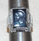 OB Ostby Barton Sterling Silver Intaglio  Hematite? Warrior Signet Ring 8.5