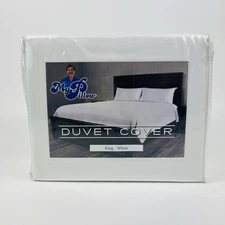 “My Pillow” Bedding Duvet Cover w/ 2 Shams King White New 100% Giza Cotton India
